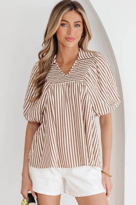 Lina Short Puff Sleeve Blouse