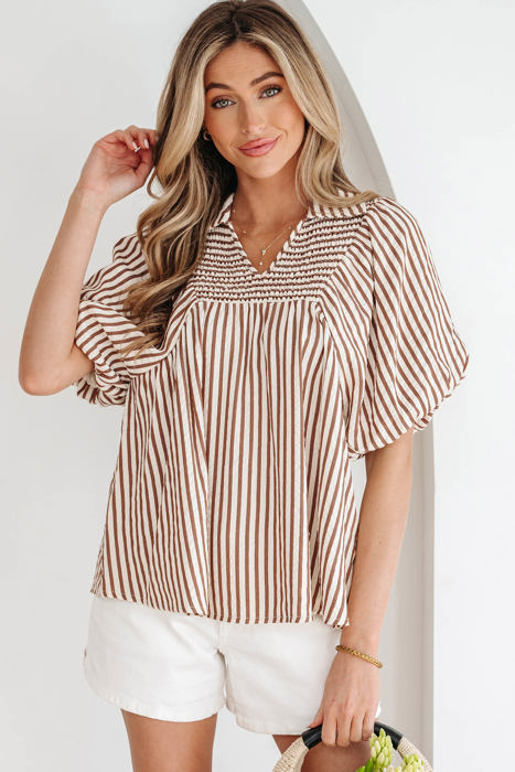 Lina Short Puff Sleeve Blouse