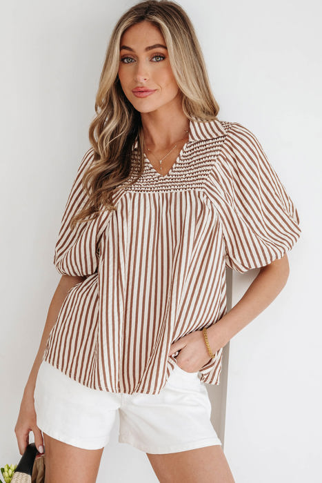 Lina Short Puff Sleeve Blouse