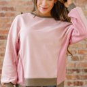  Lina Waffle Patchwork Oversize Sweatshirt