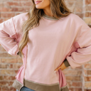  Lina Waffle Patchwork Oversize Sweatshirt