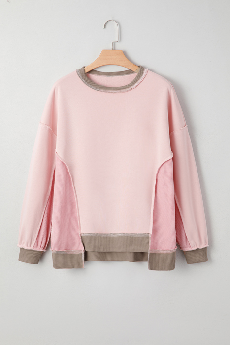 Lina Waffle Patchwork Oversize Sweatshirt