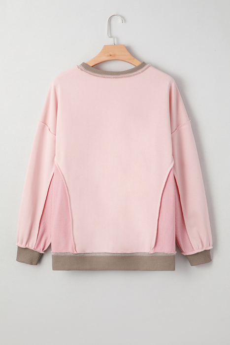 Lina Waffle Patchwork Oversize Sweatshirt