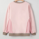  Lina Waffle Patchwork Oversize Sweatshirt