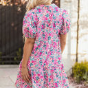  Lindsey Floral Short Sleeve Loose Dress
