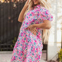  Lindsey Floral Short Sleeve Loose Dress