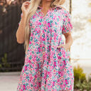  Lindsey Floral Short Sleeve Loose Dress