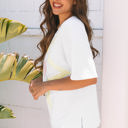  Lisa Layered Star Patched Half Sleeve Loose Top