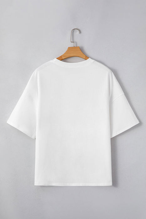 Lisa Layered Star Patched Half Sleeve Loose Top
