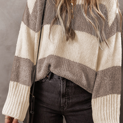 Livia Colorblock Loose Pullover Sweater