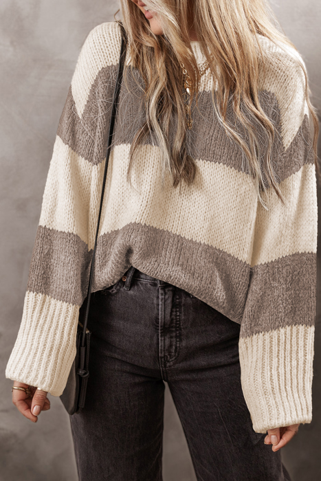 Livia Colorblock Loose Pullover Sweater