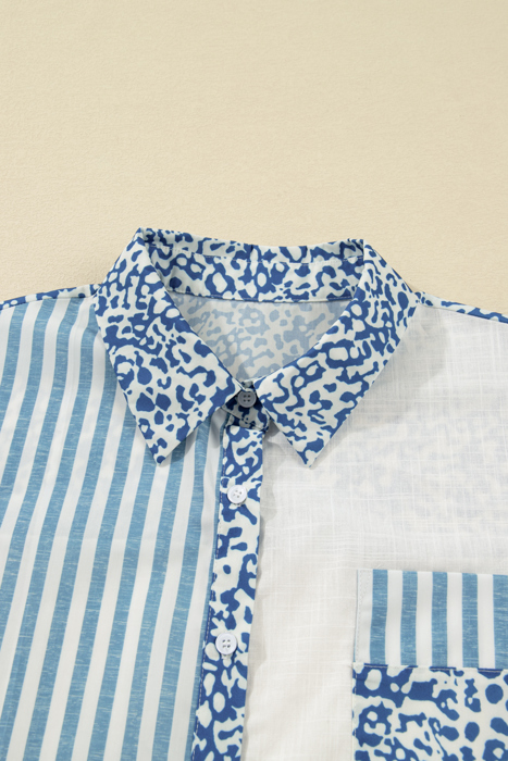 Livia Striped Patchwork Casual PLUS Shirt