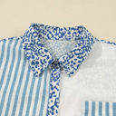  Livia Striped Patchwork Casual PLUS Shirt