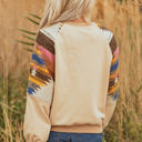  Logan Aztec Patchwork Raglan Pullover Sweatshirt