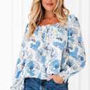 Sky Blue Large Lolakara Long Sleeve Blouse Long Sleeve Top