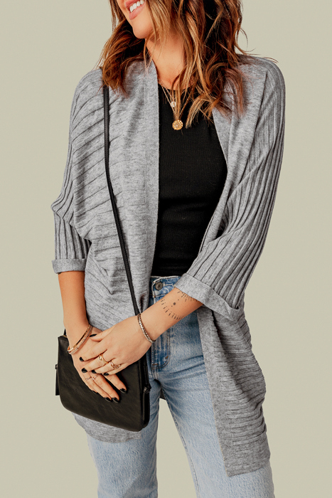 Lolatara Open Front Knit Cardigan
