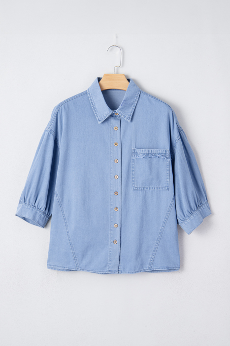 Londyn Bracelet Sleeve Chambray Shirt
