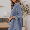  Londyn Buttoned Long Sleeve Denim Mini Dress