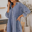  Londyn Buttoned Long Sleeve Denim Mini Dress