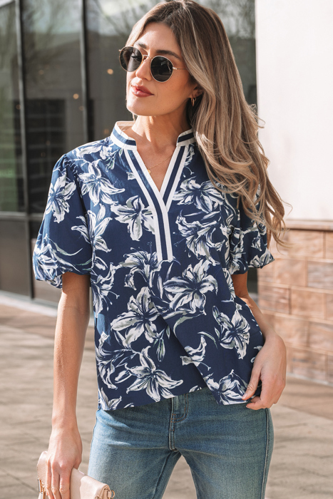 Lorelei Sleeve Striped Trim Blouse