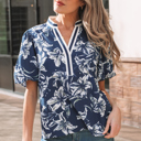  Lorelei Sleeve Striped Trim Blouse