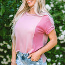  Louisa Colorblock Crew Neck T Shirt