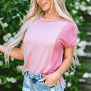  Louisa Colorblock Crew Neck T Shirt