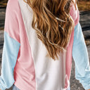  Louise Color Block Corded Long Sleeve Top