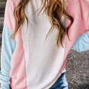  Louise Color Block Corded Long Sleeve Top