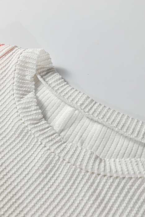 Louise Color Block Corded Long Sleeve Top