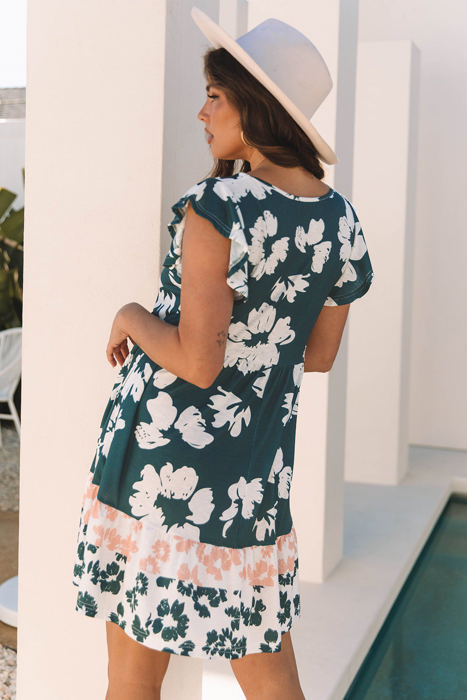 Louise Floral Ruffle Sleeve Dress