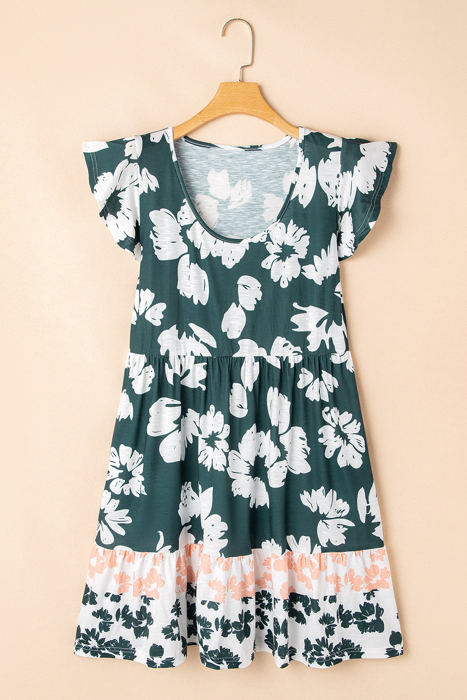 Louise Floral Ruffle Sleeve Dress