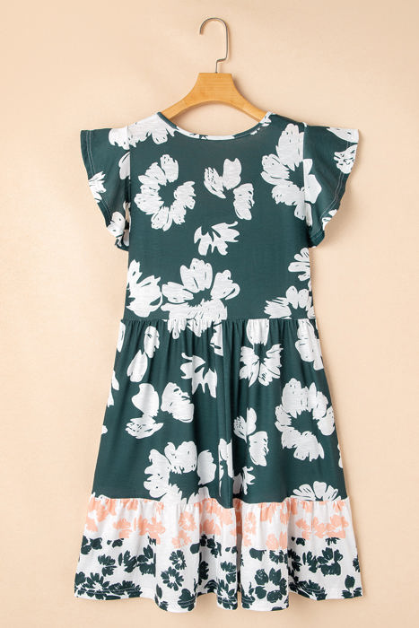 Louise Floral Ruffle Sleeve Dress