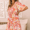  Louise Wide Flutter Sleeve Floral Dress