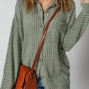  Lucia Ribbed Texture Button Up Shacket