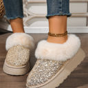  Lucia Sequin Thick Sole Snow Boots