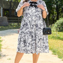  Luciana Plus Size Floral Bow Detail Midi Dress