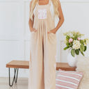  Luciana Ribbed Side Pocket Wide Leg Jumpsuit