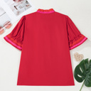  Luciana Ruffled Short Sleeve Blouse