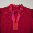  Luciana Ruffled Short Sleeve Blouse