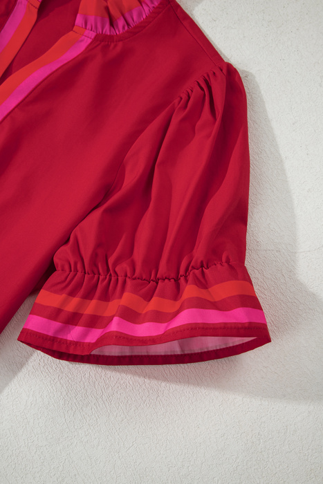 Luciana Ruffled Short Sleeve Blouse