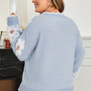  Lucille Fuzzy Flower Scalloped PLUS Sweater