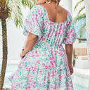  Lucille Plus Size Floral Ric-rac Trim Dress