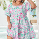  Lucille Plus Size Floral Ric-rac Trim Dress