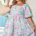  Lucille Plus Size Floral Ric-rac Trim Dress
