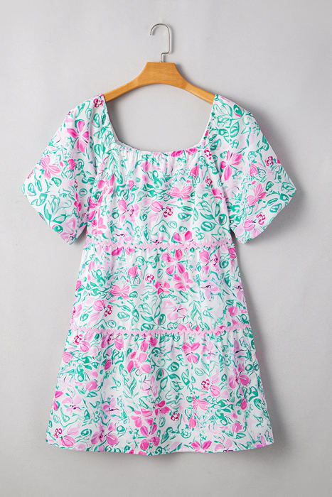 Lucille Plus Size Floral Ric-rac Trim Dress