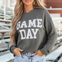 Dark Grey Small Lucille Sleeve Crewneck top Long Sleeve Top