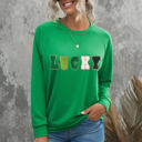  LUCKY Chenille Embroidered Graphic Sweatshirt