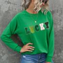  LUCKY Chenille Embroidered Graphic Sweatshirt