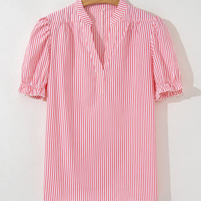 Lucy Stripe Puff Sleeve Blouse